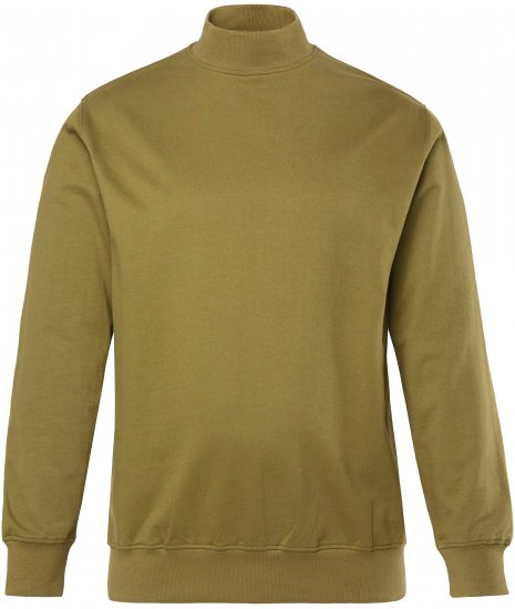 JP1880 Sweatshirt Stand-up Collar Smooth Fabric Dark Olive - Puloveri & dukserice - Muške Puloveri & dukserice veliki brojevi