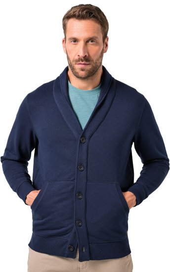 JP1880 Sweat Jacket Shawl Collar Navy - Puloveri & dukserice - Muške Puloveri & dukserice veliki brojevi