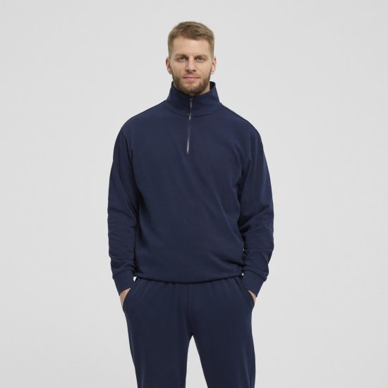 North Latitude Denim Half-Zip Sweatshirt Navy Blue TALL - TALL puloveri - 