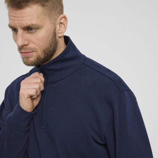 North Latitude Denim Half-Zip Sweatshirt Navy Blue TALL - TALL puloveri - 