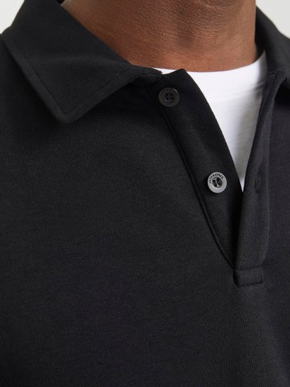 Jack & Jones Bradley Sweatshirt Polo Black - Puloveri & dukserice - Muške Puloveri & dukserice veliki brojevi