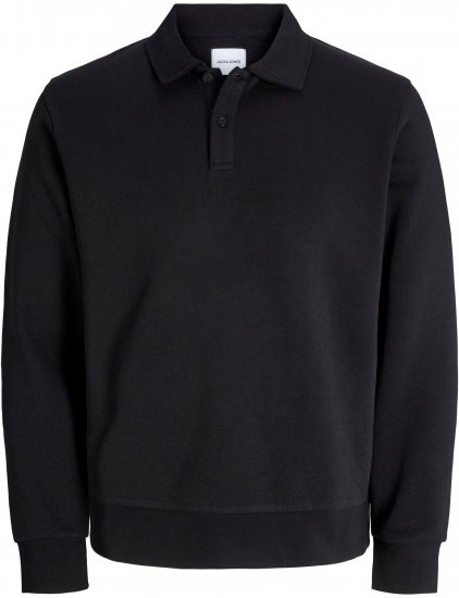 Jack & Jones Bradley Sweatshirt Polo Black - Puloveri & dukserice - Muške Puloveri & dukserice veliki brojevi