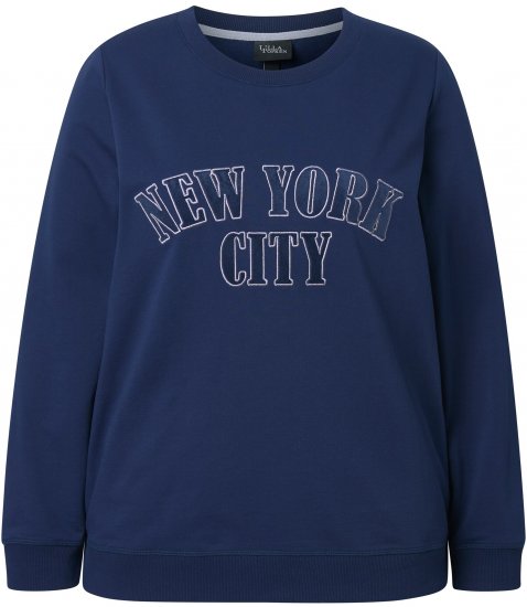 Ulla Popken NYC Embroidered Long Sleeve Sweatshirt Ink Blue - Puloveri & dukserice - 