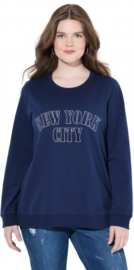 Ulla Popken NYC Embroidered Long Sleeve Sweatshirt Ink Blue - Puloveri & dukserice - 