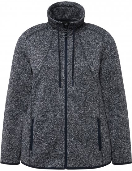 Ulla Popken Heather Knit Fleece Jacket Navy - Puloveri & dukserice - 