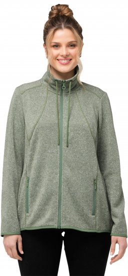 Ulla Popken Heather Knit Fleece Jacket Mint Green - Puloveri & dukserice - 