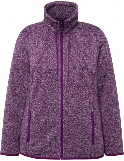 Ulla Popken Heather Knit Fleece Jacket Dark Purple - Puloveri & dukserice - 