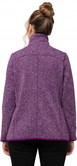 Ulla Popken Heather Knit Fleece Jacket Dark Purple - Puloveri & dukserice - 