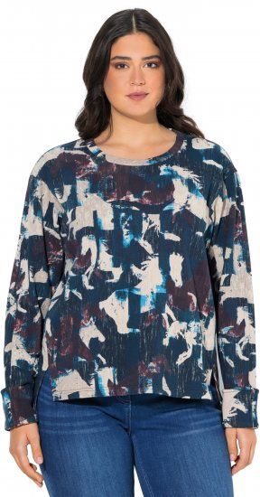 Ulla Popken Horse Print Long Sleeve Sweatshirt Navy - Puloveri & dukserice - 