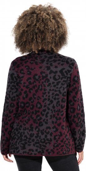 Ulla Popken Leopard Print Scarf Sweater Dark Wine Red - Puloveri & dukserice - 