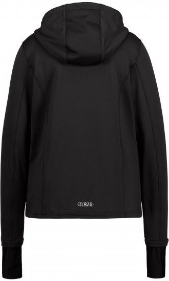 Ulla Popken HYPRAR Zip Front Hooded Stretch Sweatshirt Black - Puloveri & dukserice - 