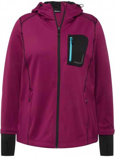 Ulla Popken HYPRAR Zip Front Hooded Stretch Sweatshirt Blackberry - Puloveri & dukserice - 