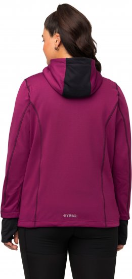 Ulla Popken HYPRAR Zip Front Hooded Stretch Sweatshirt Blackberry - Puloveri & dukserice - 