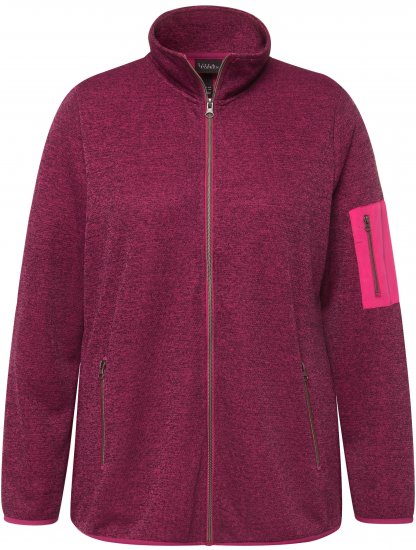 Ulla Popken Knit Fleece-Lined Zippered Jacket Fuchsia Pink - Puloveri & dukserice - 