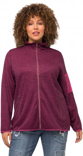Ulla Popken Knit Fleece-Lined Zippered Jacket Fuchsia Pink - Puloveri & dukserice - 