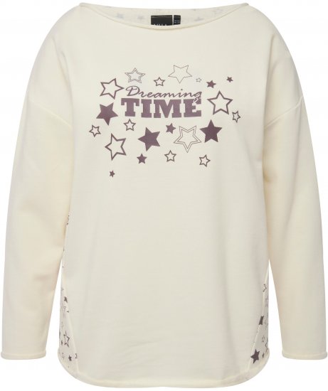 Ulla Popken Dreaming Time Long Sleeve Sweatshirt Chalk - Puloveri & dukserice - 