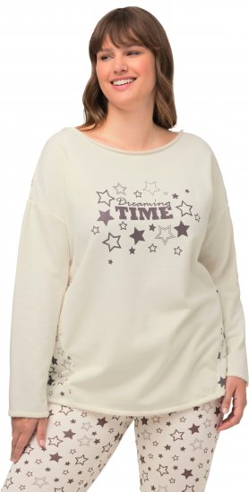 Ulla Popken Dreaming Time Long Sleeve Sweatshirt Chalk - Puloveri & dukserice - 