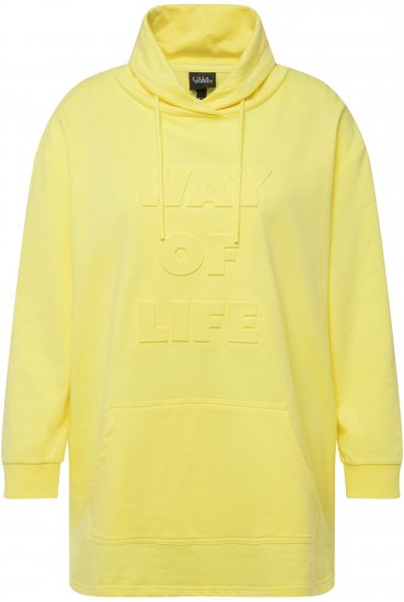 Ulla Popken Embossed Letter Sweatshirt Lemon Yellow - Puloveri & dukserice - 