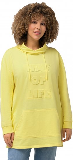 Ulla Popken Embossed Letter Sweatshirt Lemon Yellow - Puloveri & dukserice - 