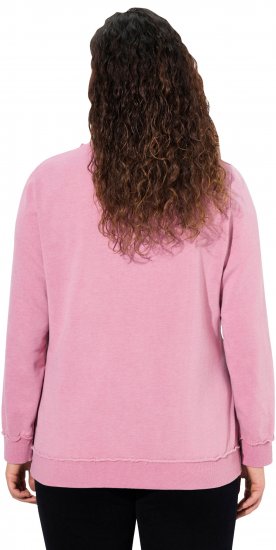 Ulla Popken Graphic BE UNIQUE Inverted Seam Sweatshirt Raspberry - Puloveri & dukserice - 