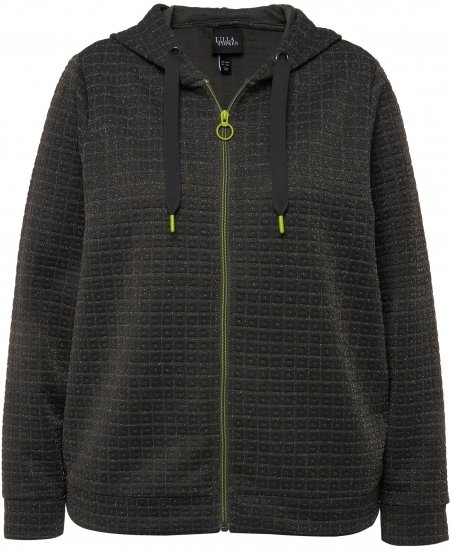 Ulla Popken Textured Metallic Knit Sweatshirt With Hood Graphite Grey - Puloveri & dukserice - 