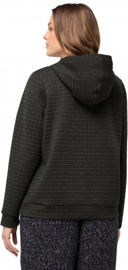 Ulla Popken Textured Metallic Knit Sweatshirt With Hood Graphite Grey - Puloveri & dukserice - 