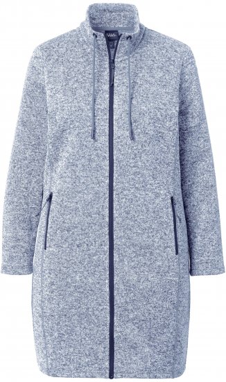 Ulla Popken Longline Knit Fleece Jacket Sky Blue - Puloveri & dukserice - 