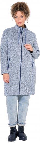 Ulla Popken Longline Knit Fleece Jacket Sky Blue - Puloveri & dukserice - 