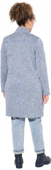 Ulla Popken Longline Knit Fleece Jacket Sky Blue - Puloveri & dukserice - 