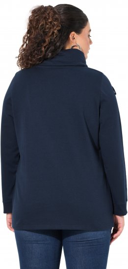 Ulla Popken HELLO Classic Fit Stand-Up Collar Sweatshirt Navy - Puloveri & dukserice - 