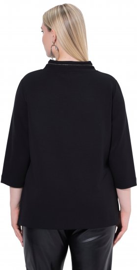Ulla Popken Decorative Chain Collar Sweatshirt Black - Puloveri & dukserice - 