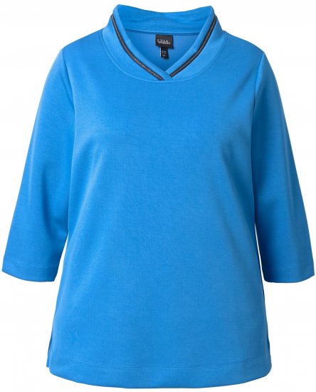Ulla Popken Classic Fit with Side Slits 3/4 Sleeve Sweatshirt Royal Blue - Puloveri & dukserice - 