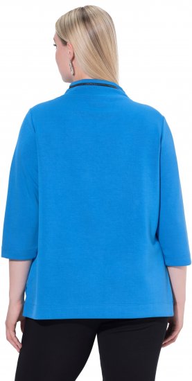 Ulla Popken Classic Fit with Side Slits 3/4 Sleeve Sweatshirt Royal Blue - Puloveri & dukserice - 
