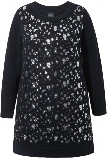 Ulla Popken Sequined Soft Fine Knit Sweater Black - Puloveri & dukserice - 