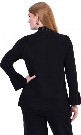 Ulla Popken Flared Sleeve Turtleneck Sweater Black - Puloveri & dukserice - 