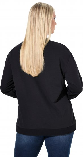 Ulla Popken Sparkling Sequin Bows Christmas Sweatshirt Black - Puloveri & dukserice - 