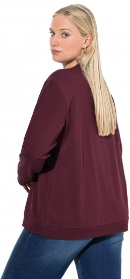 Ulla Popken Sparkling Sequin Bows Christmas Sweatshirt Plum - Puloveri & dukserice - 