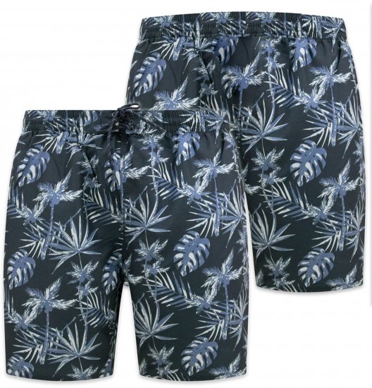 D555 Cleethorpes Hawaii Printed Swimshorts Navy - Kupaće hlače - muške Kupaće hlače veliki brojevi