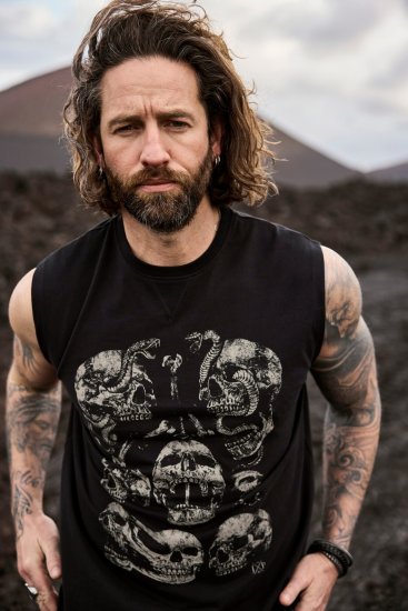 JP1880 Tanktop Skulls Black - Majice Kratkih Rukava - Muške Majice Kratkih Rukava Veliki Brojevi 