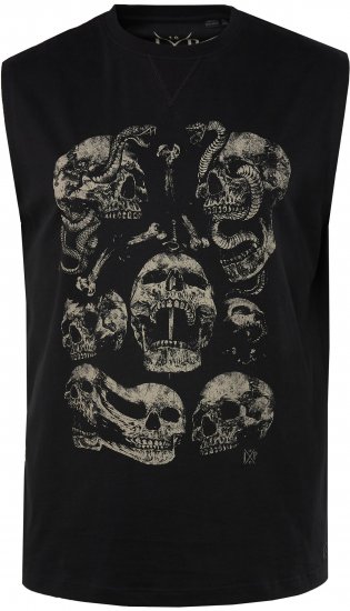 JP1880 Tanktop Skulls Black - Majice Kratkih Rukava - Muške Majice Kratkih Rukava Veliki Brojevi 