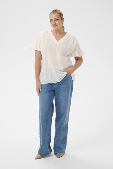 Kaffe Curve Valeria Top Chalk - Topovi - 