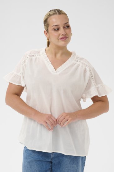 Kaffe Curve Valeria Top Chalk - Topovi - 