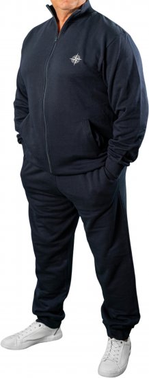 20 Nodi Mistral Tracksuit in Combed Fleece Cotton Navy - Trenirke kompleti - Muške trenirke kompleti veliki brojevi