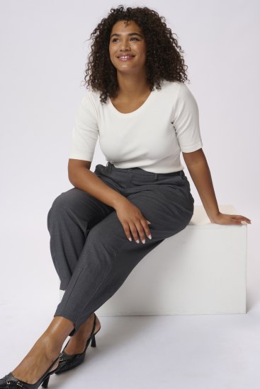 Kaffe Curve Merla Hlače Dark Grey Melange - Traperice & Hlače u Velikim Veličinama – Plus Size - 