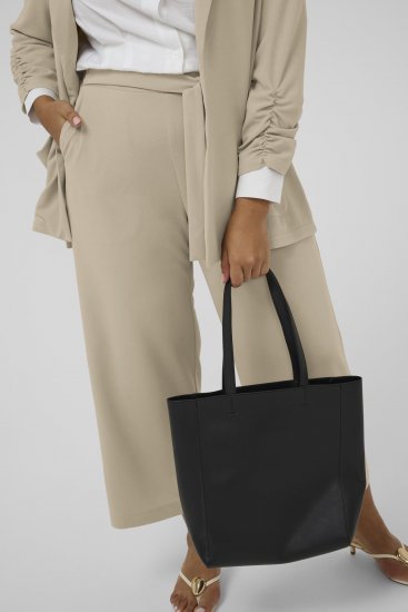 Kaffe Curve Pheolo Cropped Pants Feather Grey - Hlače od tkanine - 