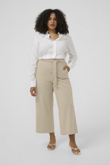 Kaffe Curve Pheolo Cropped Pants Feather Grey - Hlače od tkanine - 
