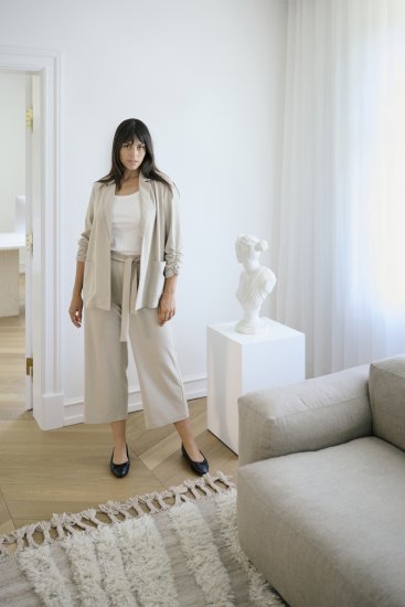 Kaffe Curve Pheolo Cropped Pants Feather Grey - Hlače od tkanine - 