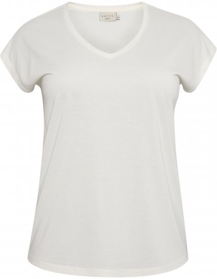 Kaffe Curve Lina V-Neck T-Shirt White - Majice - 