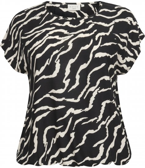 Kaffe Curve Sonna Stanley Top Crna/Antique Zebra uzorak - Majice - 