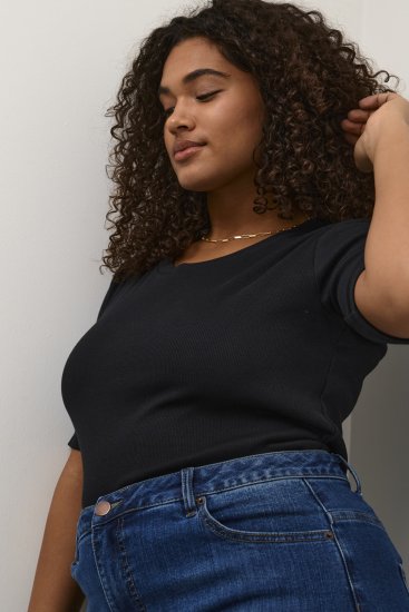 Kaffe Curve Carina Majica Duboko crna - Majice - 